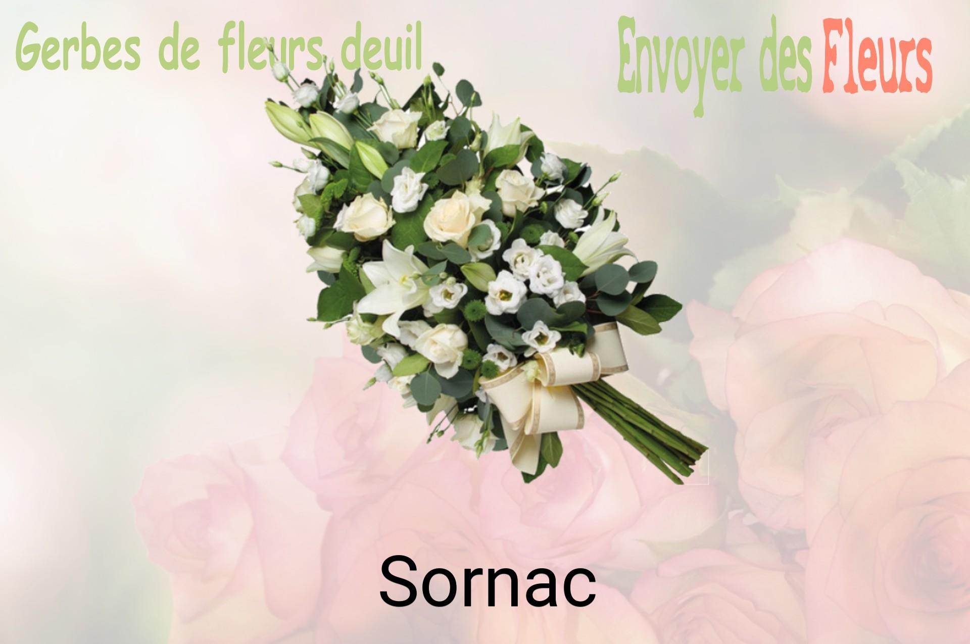 Gerbe de fleurs de deuil livrée à Sornac
